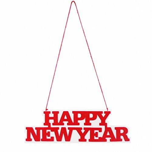 Oulii Happy New Year Hanging Sign Door Hanger Placas Para Sh