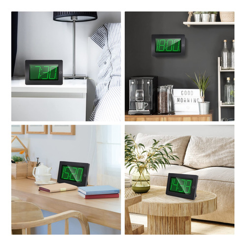 Reloj De Pared Digital Led Con Brillo Ajustable Montaje Vers