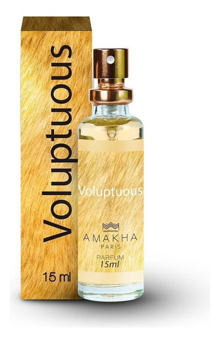 Perfume Voluptuous Amakha Paris para mujer, 15 ml, bolsa de bolsillo en forma de P