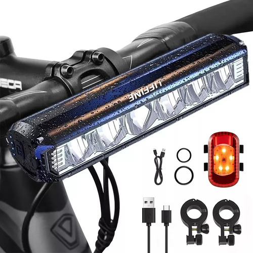 ** Luz Bicicleta 6000 Lúmenes Recargable Accesorios Con Luz