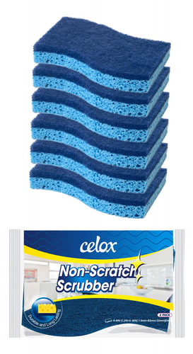 Celox Paquete De 6 Esponjas De Cocina Antiaranazos, Esponjas