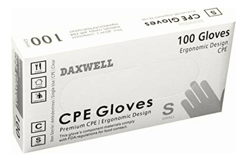 Daxwell Embossed Food Preparation Premium Cast Poly Gloves,