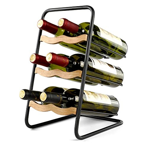 Wine Rack Countertop, 3-tier Freestanding Wine Holder F...