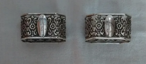 Antiguos Servilleteros De Plata 925 X 2 Bellísimos (Usado)