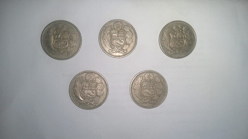 5 Monedas De 100 Soles De Oro 30mm Coleccionable 1980 - 1982 (Usado)
