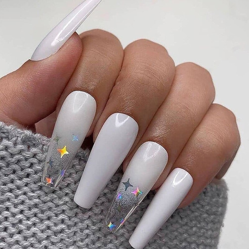 Uñas Postizas Largas Tips Decoradas Stiletto Quita Pon Press