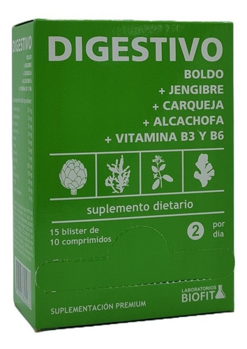 Suplemento Digestivo Biofit 150 Comp Gastritis O Acides Sabor Sin sabor