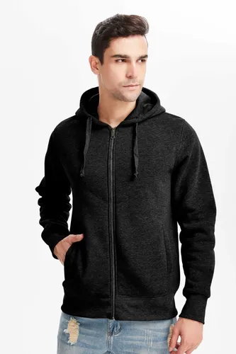 Sudadera B sica Con Cierre Negra Cuotas sin inter s