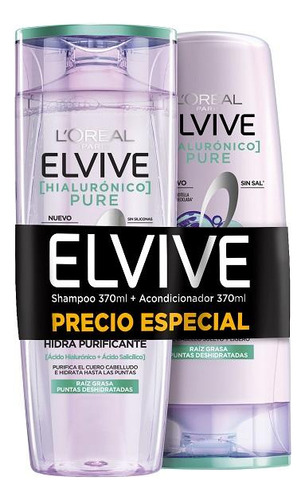 Pack Elvive Hidra Hialurónico Pure Shampoo 370ml+aco370ml