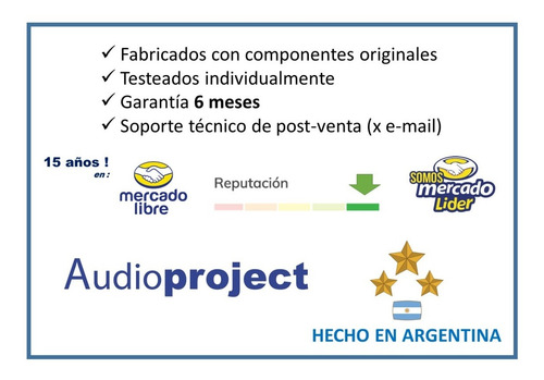 Imagen 6 de 7 de Modulo Amplificador 2.1 6+6+20 Watts Con Vol - Audioproject