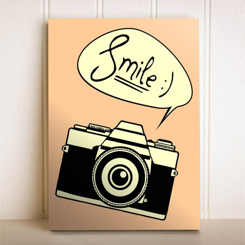 Placa Decorativa Câmera Fotográfica Smile