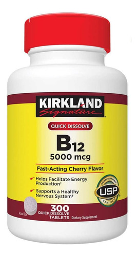 Vitamina B12 5000 Mcg Con 300 Tabs Quick Dissolve Kirkland