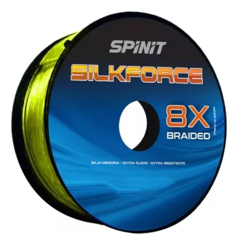 Multifilamento Spinit Silkforce 8 Hebras 25 Lb 20mm X 100 Mt Color Amarillo Flúor