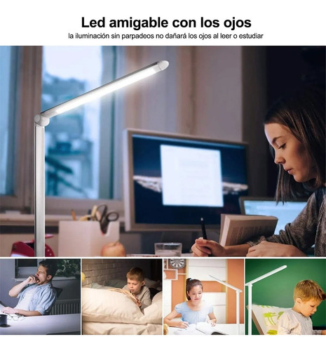 Imagen 8 de 9 de Lámpara Led De Lectura Para Escritorio, Recargable Usb