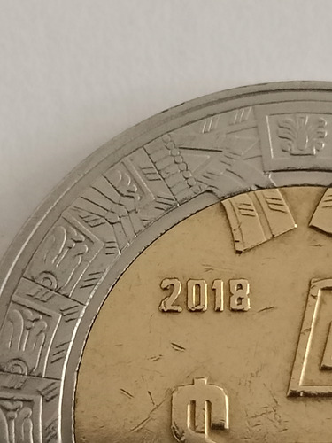 1 Moneda De $5.00 Año 2018 Bimetálica C/error Exc.metal