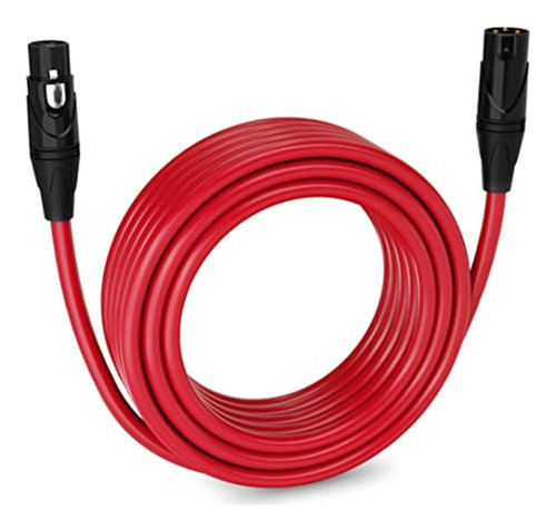 Cable De Micrófono Xlr, Profesional Alta Calidad 3 Mts. Color Rojo