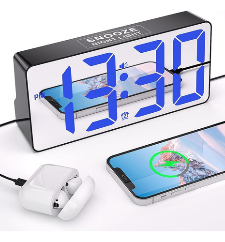 Reloj Despertador Digital Para Dormitorio, Reloj Fuerte Con 