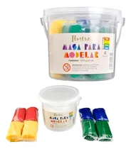 Comprar Balde 1kg Masas Para Modelar En Cubo X4 Colores - Ilustra