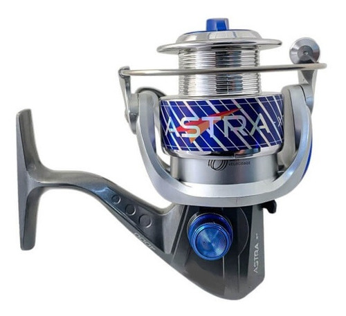 Molinete Pesca Artemis Astra Xt 5000 2 Rolamentos Drag 7 Kg Cor Prata com Azul Lado da manivela Direito/Esquerdo