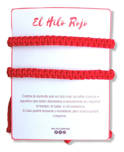 Set Pulseras Hilo Rojo Del Destino Parejas Y Novios