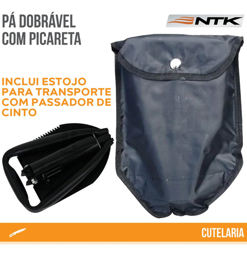 Pá Picareta Dobrável Nautika Ntk Offroad Exército Camping