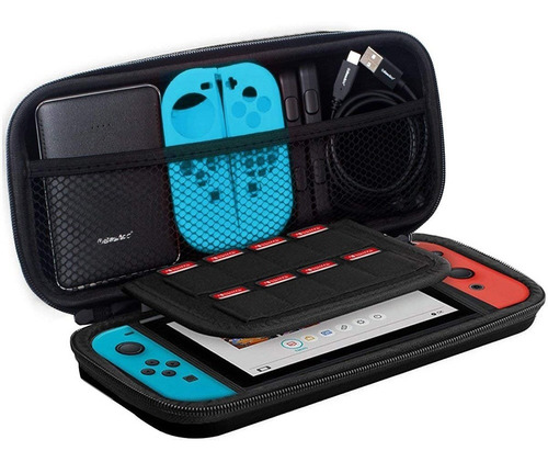 Estuche Case Nintendo Switch + Mica Cristal+ Caja + Bomper