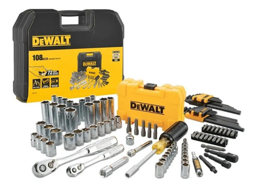 Juego Herramientas Mecánicas Dewalt 108 Pzs Dados Maletín 