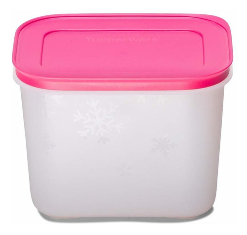 Tupperware Congelador De Plástico (1,1 L), Color Rosa Y Blan