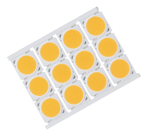 12pcs Cob Fonte De Luz Alta Potência Rodada Led Chip 12w