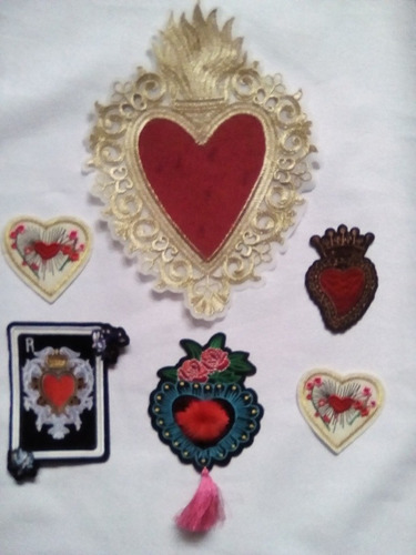 Corazones 6 Parches Para Planchar En Ropa Dia De  Novios 