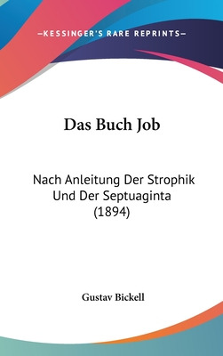 Libro Das Buch Job: Nach Anleitung Der Strophik Und Der S...