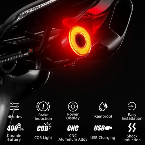 Imagem 2 de 7 de Luz Traseira Premium Inteligente Q5 Rockbros ( Bike )