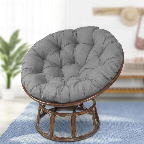 2 Cojín Para Silla Papasan, Cojín Redondo Para Gris Oscuro