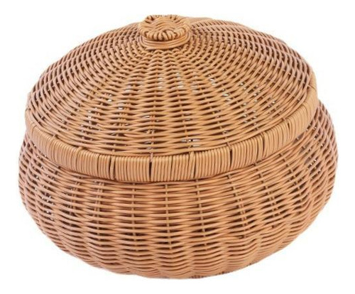 Cesta Em Formato De Abóbora Multiuso, Prática, Com Tampa,