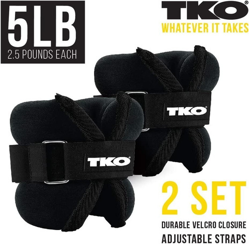 Set 1 Par De Pesas Tobilleras 1.14 Kg C/u - Tko Negro