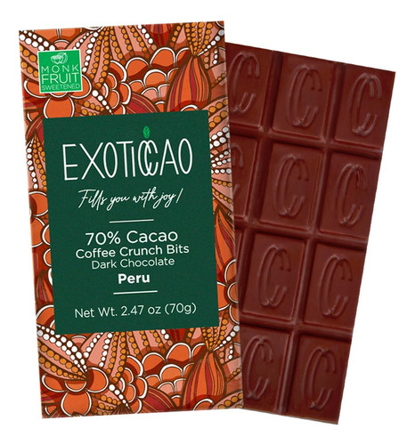 Exoticcao Paquete De 8 Trozos De Café Crujiente Barras De Ch