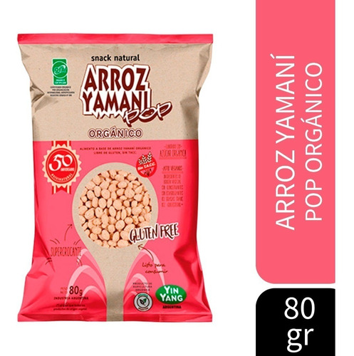 Arroz Yamaní Pop Yin Yang Orgánico Sin Tacc 80g