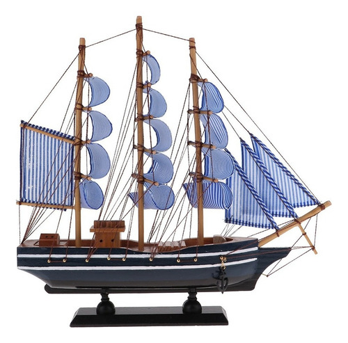 Decoración Barco De Madera 330x55x310mm