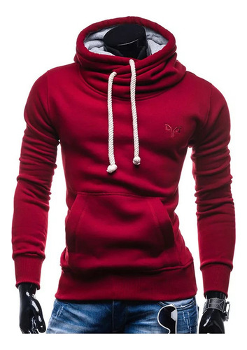 Sudadera Hoddie Moda Cuello Alto Cruzado Capucha Afelpada