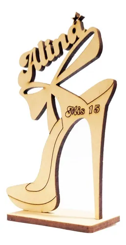 15 Centros De Mesa 15 Años Zapato 20cm Fibrofacil Oferta !