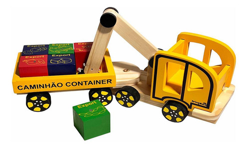 Caminhão Container Brinquedo Educativo Em Madeira