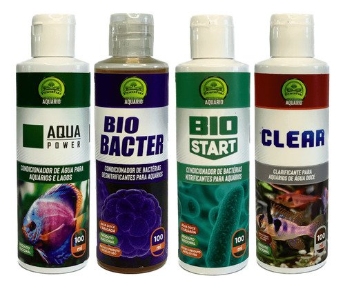 Kit 4 Un Biobacter Bio Start Aquapower Clear 100ml Powerfert