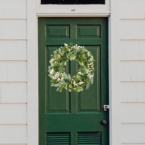 Corona De Eucalipto Verde Artificial, Corona Para Puerta,