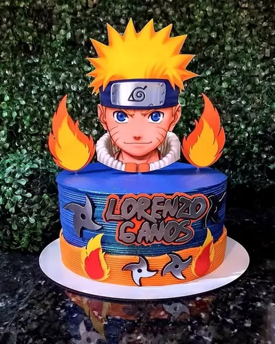 Topper, Mesversario, Topo De Bolo Personalizado Em 3d Naruto