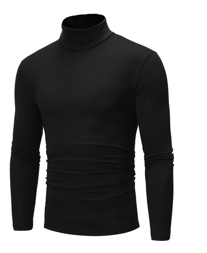 Top De Cuello Alto Delgado Elástico De Color Liso Para Hombr