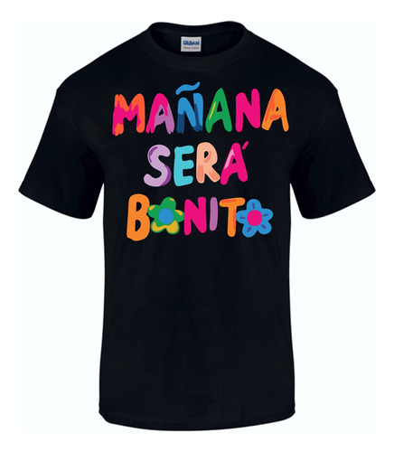 Camiseta Negra Manga Corta  Karol G Mañana Será Bonito