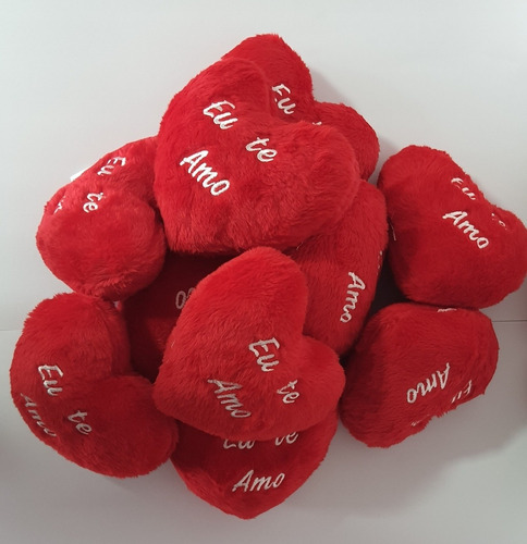 Imagem 1 de 2 de 10 Pelúcia Coração Vermelho Eu Te Amo 18cmx15cm