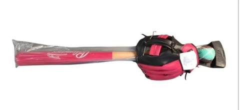 Imagen 2 de 2 de Kit Beisbol Infantil Manopla,bat Y Pelota Palomares Fpx
