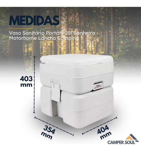 Vaso Sanitário Portátil 20 Litros Banheiro Químico Motorhome