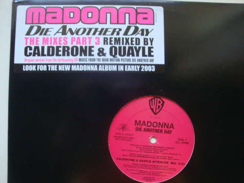 Madonna Die Another Day 12  Vinilo Usa 92 Mx